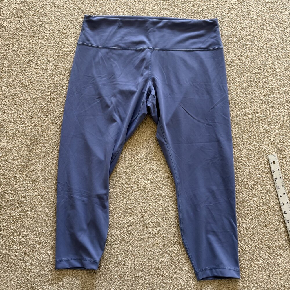Lululemon Wunder Train High Rise Crop Leggings Womens Blue Inseam 21 Size 20